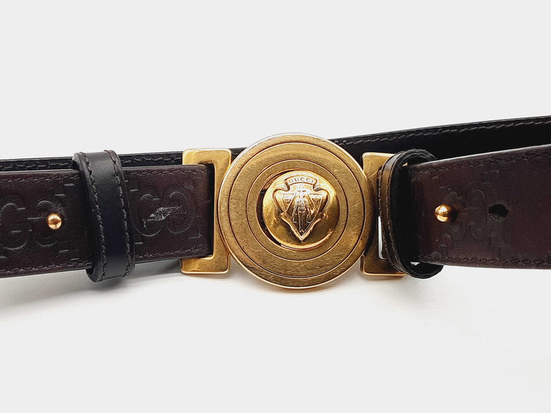 Gucci 263733 204046 Hysteria Guccissima Brown Leather Belt 80/32 Do0424lxzde