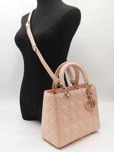 Christian Dior Medium Lady Dior Bag In Cannage-quilted Lambskin Fw0926lixzdu