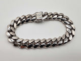 0.925 Sterling Silver 72.0g Cuban Link Bracelet 7.5 In Do0425lexde