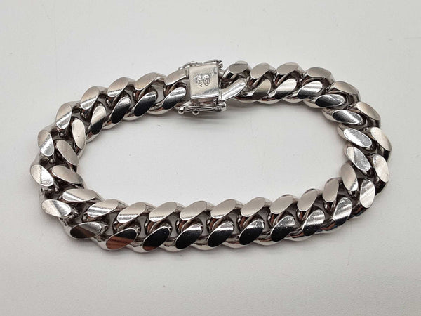 0.925 Sterling Silver 72.0g Cuban Link Bracelet 7.5 In Do0425lexde
