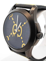 Gucci G-timeless Ghost Black Steel & Rubber 38mm Swiss Quartz Watch Fw0526wrzdu