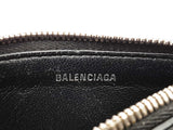 Balenciaga Cash Coin And Card Holder In Black Grained Leather Fw0725lzxdu