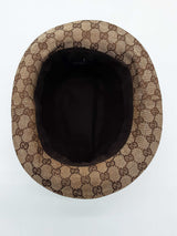 Gucci Beige Gg Canvas Web Fedora Hat Size L Do1026orxde
