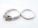1.12 Cttw Diamond & 14k White Gold Princess-cut Halo Bridal Set 7.5 Grams Size 6.5 Fw0726crxdu