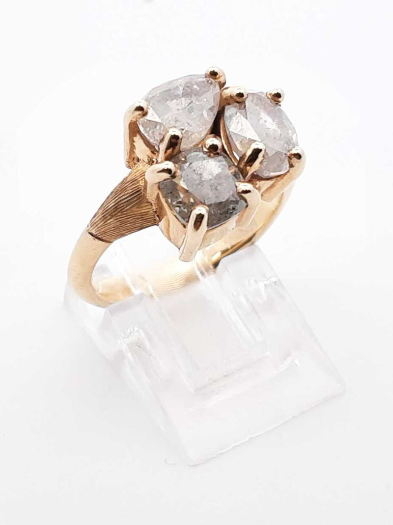 1.51 Cttw "Salt & Pepper" Diamond & 10k Gold Ring 6.2 Gram Size 6.25 Fw0525wwedu