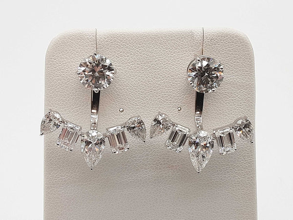 6.40 Cttw Lab Grown Diamonds 14k White Gold 8.6g Stud Earrings Do0825owrxde