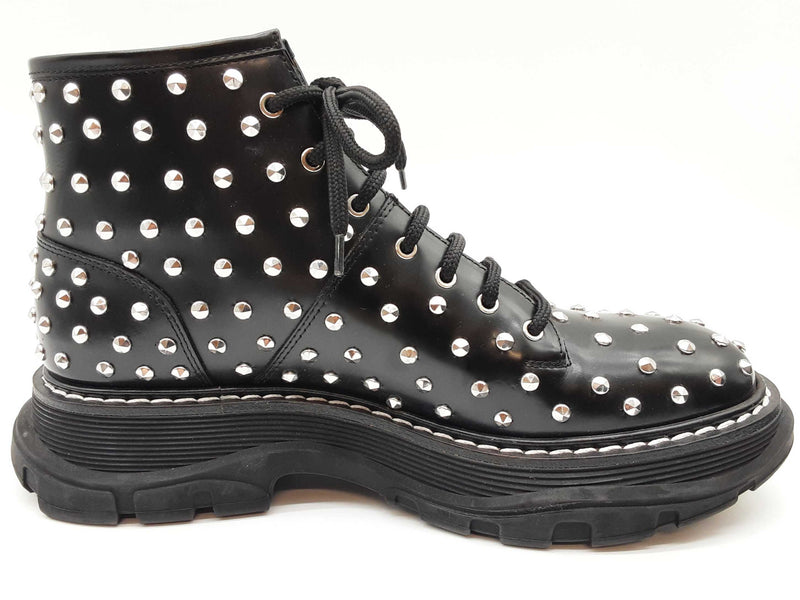 Alexander Mcqueen Black Studded Ankle Boots Size Eu 40 Do0425pxzde