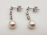 White Pearls Diamonds 18k White Gold 8.6g Ensemble Do0425rxzde