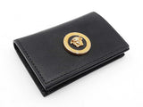 Versace La Medusa Flap Wallet In Black Grained Leather Fw0226lrzdu