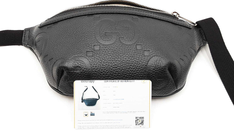 Gucci Logo Embossed Black Leather Belt Bag Eb1025woxdu