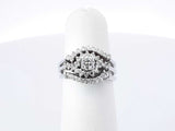 1.05 Cttw Diamond & 14k Gold Bypass Halo Bridal Set 5.5g Size 4.75 Fw0426cexdu