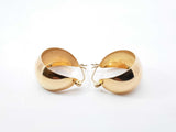 18k Yellow Gold Wide Tapered Hoop Earrings 4.8 Grams Fw0826orzdu