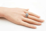 1.93 Cttw Diamond & 14k White Gold Double Halo Ring 6.9 Grams Size 7 Fw0626ezxdu