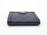 Gucci Ophidia Bifold Wallet In Navy Blue Gg Supreme Coated Canvas Fw0526lcrdu