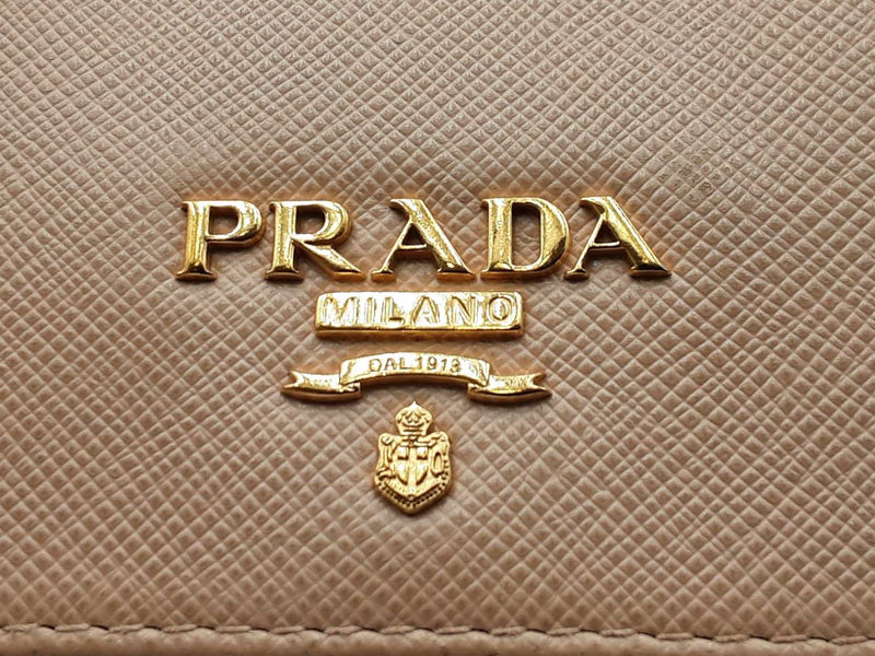 Prada Beige Saffiano Leather Continental Wallet Eb1124oxzdu