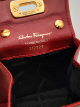 Salvatore Ferragamo Red Leather Chain-linked Mini Shoulder Bag Fw 1024crsa