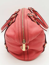 Michael Kors Bedford Coral Pink Pebbled Leather Bowling Handbag Do0426oxde