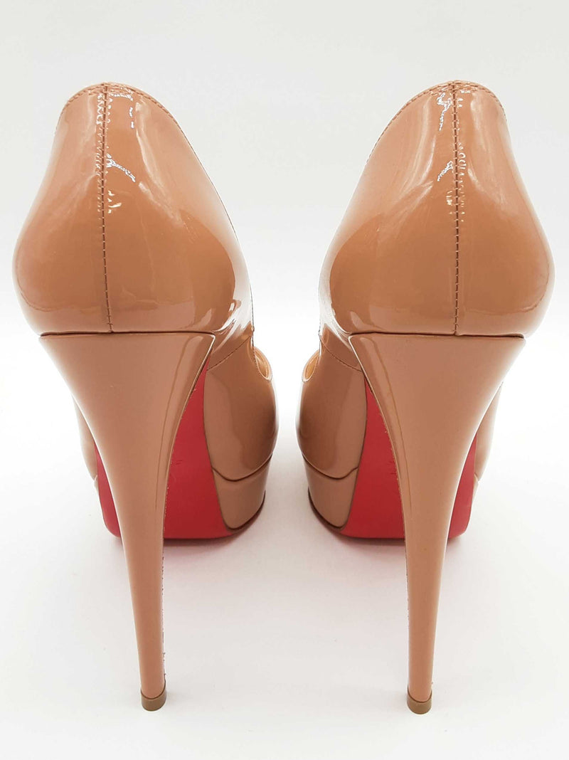 Christian Louboutin Lady Peep Nude Patent Leather Heels Size Eu 37 Do0625lrxde