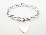Tiffany & Co. Heart Tag Bracelet In Sterling Silver 34.5 Grams 8 Inch Fw0726lzxdu