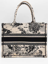 Christian Dior Zodiac Toile De Jouy Embroidered Book Tote Bag Eb0826sxzsa