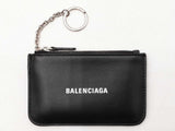 Balenciaga Cash Coin And Card Holder In Black Grained Leather Fw0725lzxdu