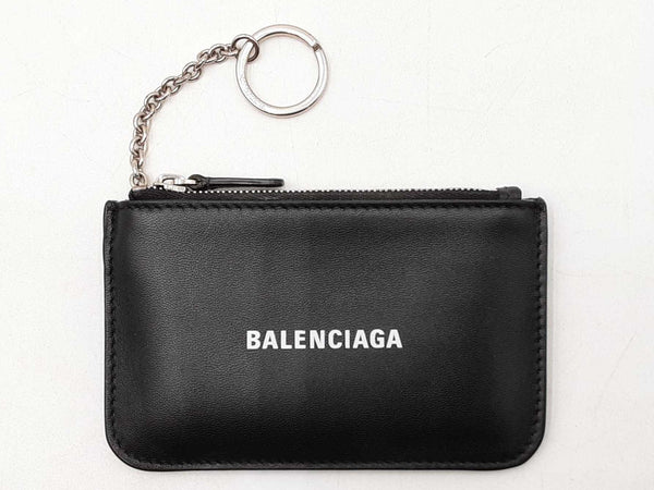 Balenciaga Cash Coin And Card Holder In Black Grained Leather Fw0725lzxdu