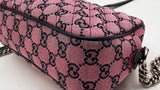 Gucci Gg Marmont Diagonal-quilted Canvas Shoulder Bag In Pink Fw0825ozxdu