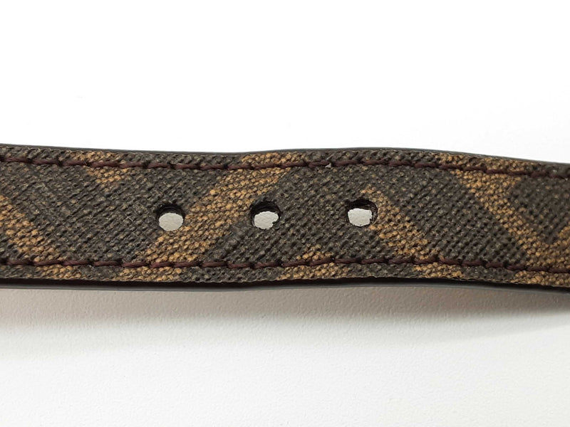 Fendi Ff Brown Coated Canvas Leather Reversible Bracelet Do0925oxzde