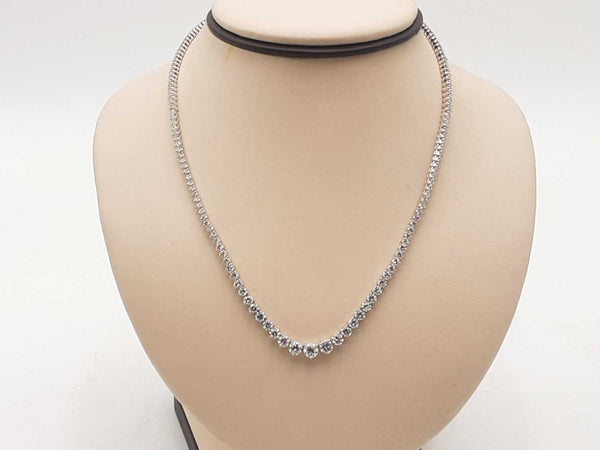 10.84 Cttw Diamond 14k White Gold 13.8 Grams Necklace 16 In Aa0625rzxzsa