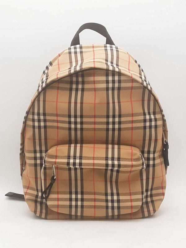 Burberry Vintage Check Nylon Backpack Beige Aa0125wxzsa