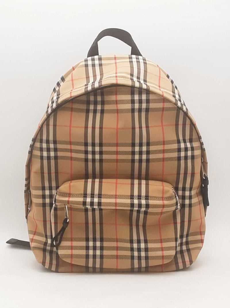 Burberry Vintage Check Nylon Backpack Beige Aa0125wxzsa