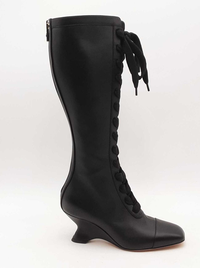 Dior Naughtily-d Wedge Boots Black Size 37 Aa1125wxzsa