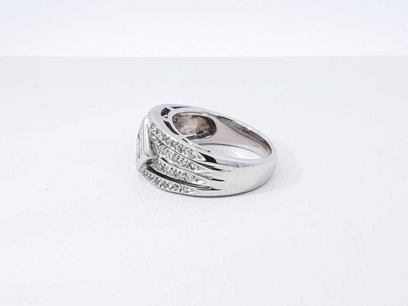 0.27 Cttw Diamond & 14k White Gold Rhombus Ring 5.6 Grams Size 4.5 Fw0925olxdu