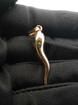 18k Yellow Gold Cornicello Italian Horn Pendant 2.7 Grams Fw0826wxzdu