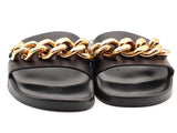Versace Medusa Chain Slides Black Size 9 Aa0726crsa