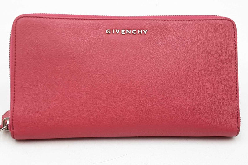 Givenchy Pink Leather Pandora Organizer Zip Around Wallet Eb1125loxdu