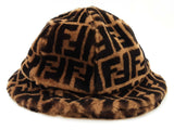 Fendi Zucchino Ff Brown Shearling Fur Bucket Hat Do0326orxde