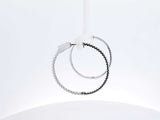 0.60 Cttw Diamond & 14k White Gold Front-facing Hoop Earrings 4.9 Grams Fw0726wrxdu