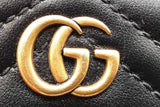 Gucci Black Calfskin Matelasse Gg Marmont Zip Key Pouch Wallet Eb0925oxzdu