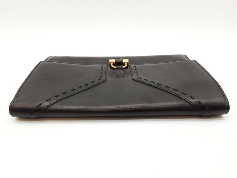Yves Saint Laurent Ysl Black Leather Travel Wallet Clutch Do1025lorde