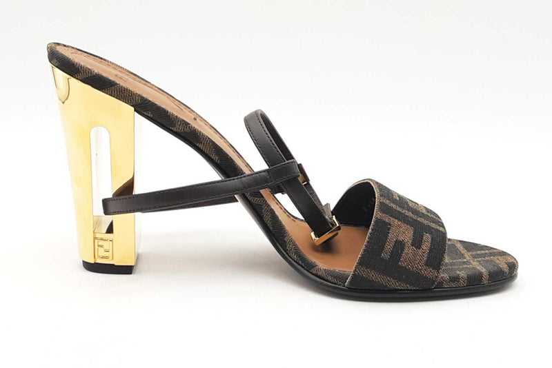 Fendi Delfina Ff Logo Sandals Size 40 Eb1224lcrsa