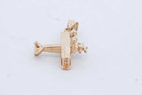 14k Yellow Gold Biplane Charm Pendant 1.9 Grams Eb0526lxzde
