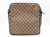 Gucci Flat Messenger Bag In Beige & Ebony Gg Supreme Coated Canvas Fw0826oxzdu