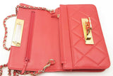 Chanel Red Quilted Lambskin Golden Class Wallet On Chain Eb0125ixzsa