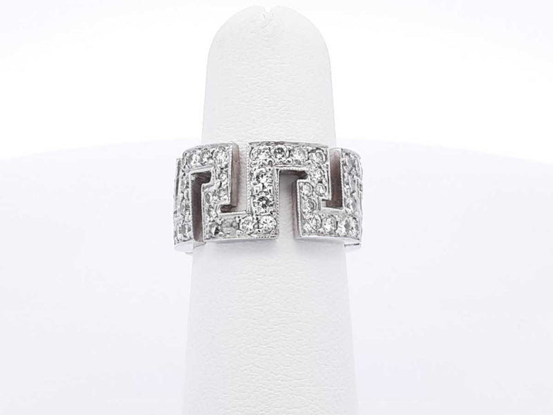 4.32 Cttw Diamond & Platinum Greek Key Eternity Band 14.6 Grams Size 5 Fw0625rzxdu