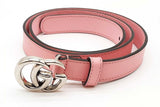 Gucci Thin Pink Leather Belt With Silver Tone Gg Buckle Size 75/30 Eb1225crde