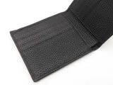 Gucci Logo Bifold Wallet In Black Grained Leather Fw0526lordu