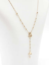 14k Yellow Gold Rosary-style Mary & Crucifix Necklace 5.4g 17 Inch Fw0826wszdu