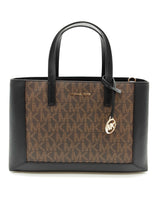 Michael Kors Sallie East West Brown Logo Black Crossbody Tote Bag Do0626rxde