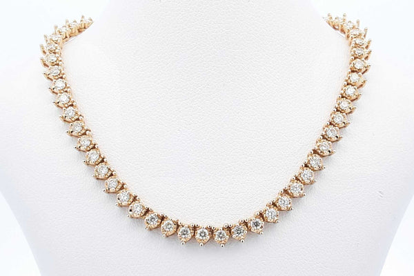 Approx. 2.64ctw Diamond Tennis Necklace In 14k Yellow Gold 18.2 Grams 16 Inch Eb1024lxxzsa